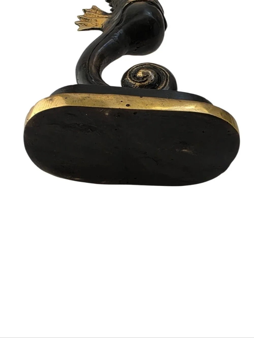 Vintage Cast Brass Seahorse Tealight & Trinket Dish Coastal Vanity Set
